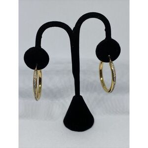Crystal Hoop G21211Y Earrings in 14k Gold Over Resin MSRP $450 NM281